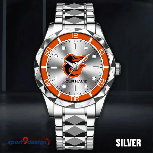 Baltimore Orioles MLB Men Watch Classic Business Calendar Week Stainless Steel Waterproof MTTDMW325