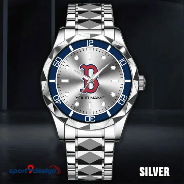 Boston Red Sox MLB Men Watch Classic Business Calendar Week Stainless Steel Waterproof MTTDMW326