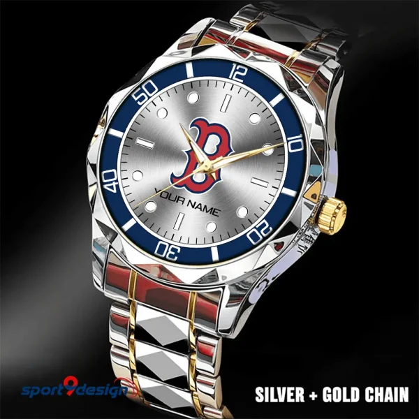 Boston Red Sox MLB Men Watch Classic Business Calendar Week Stainless Steel Waterproof MTTDMW326 - Image 2