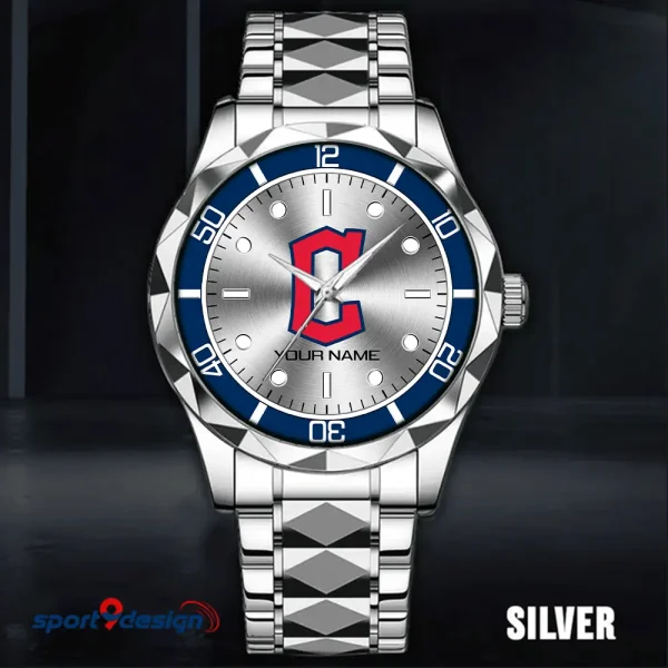 Cleveland Guardians MLB Men Watch Classic Business Calendar Week Stainless Steel Waterproof MTTDMW330