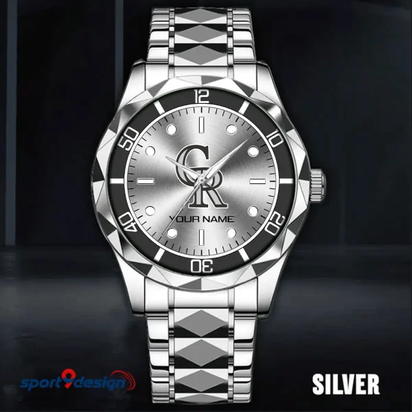 Colorado Rockies MLB Men Watch Classic Business Calendar Week Stainless Steel Waterproof MTTDMW331
