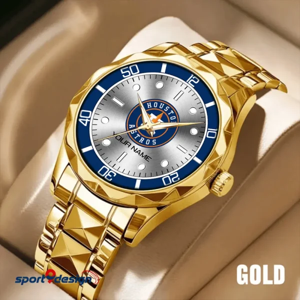 Houston Astros MLB Men Watch Classic Business Calendar Week Stainless Steel Waterproof MTTDMW333 - Image 2