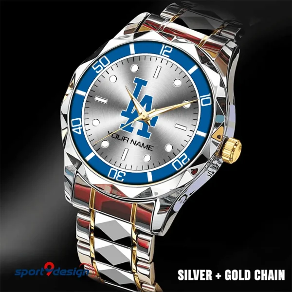 Los Angeles Dodgers MLB Men Watch Classic Business Calendar Week Stainless Steel Waterproof MTTDMW336