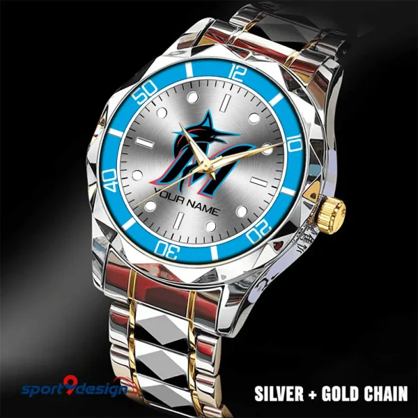 Miami Marlins MLB Men Watch Classic Business Calendar Week Stainless Steel Waterproof MTTDMW337 - Image 5