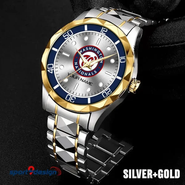 Washington Nationals MLB Men Watch Classic Business Calendar Week Stainless Steel Waterproof MTTDMW348