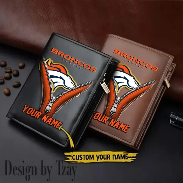 Denver Broncos Leather Wallets Vertical Style SPTLVW774