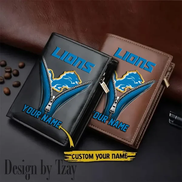 Detroit Lions Leather Wallets Vertical Style SPTLVW775