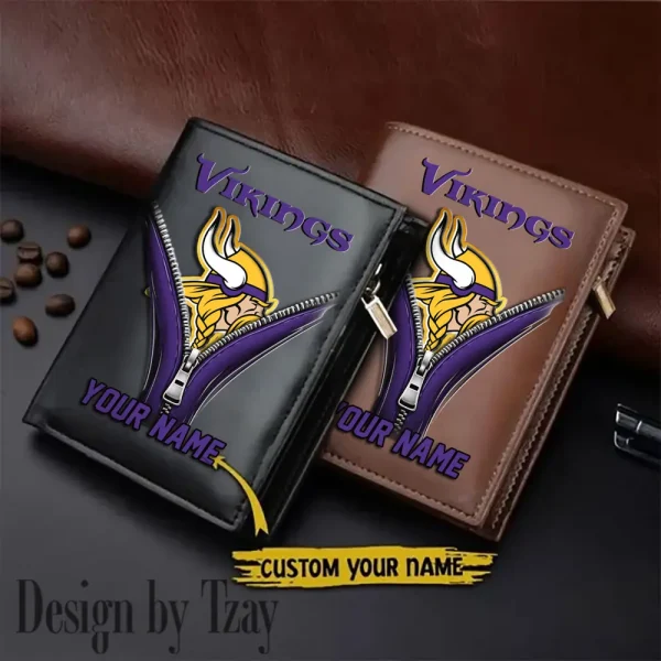 Minnesota Vikings Leather Wallets Vertical Style SPTLVW785