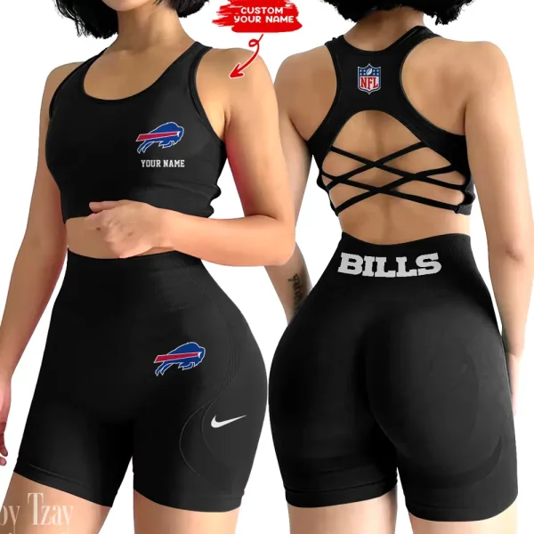 Buffalo Bills High-Waist Fitness Set Women's Butt Lifting Yoga Clothes ANZ2PWSYS004 - Image 2