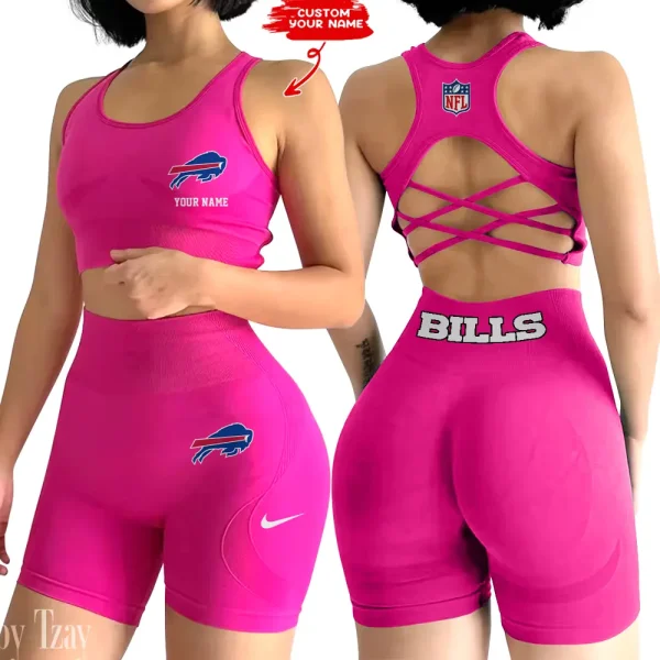 Buffalo Bills High-Waist Fitness Set Women's Butt Lifting Yoga Clothes ANZ2PWSYS004 - Image 3