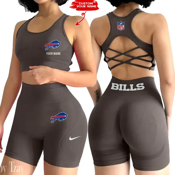 Buffalo Bills High-Waist Fitness Set Women's Butt Lifting Yoga Clothes ANZ2PWSYS004 - Image 6