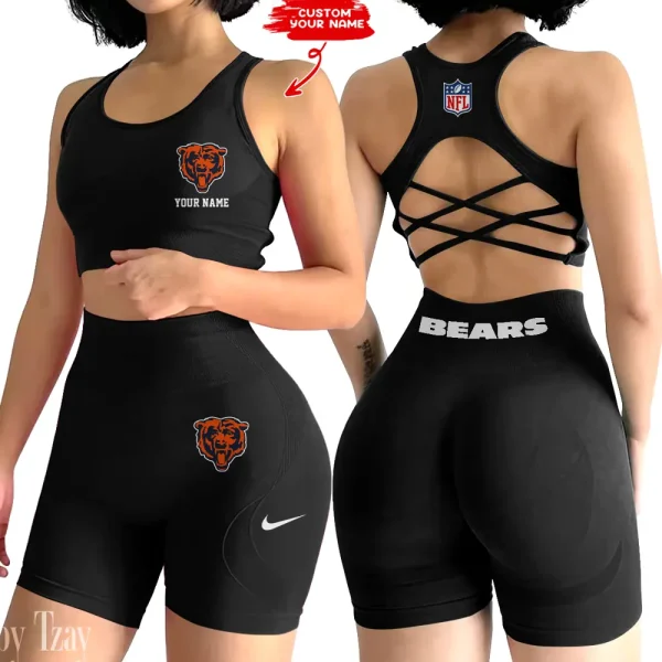 Chicago Bears High-Waist Fitness Set Women's Butt Lifting Yoga Clothes ANZ2PWSYS006 - Image 2