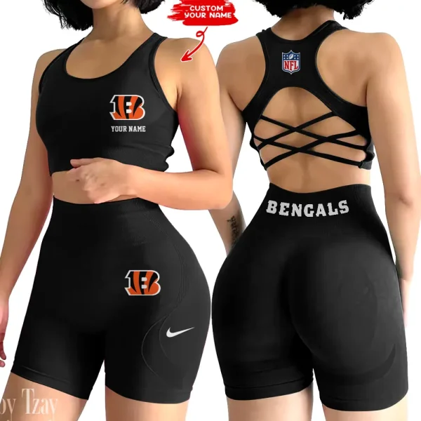 Cincinnati Bengals High-Waist Fitness Set Women's Butt Lifting Yoga Clothes ANZ2PWSYS007