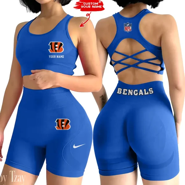 Cincinnati Bengals High-Waist Fitness Set Women's Butt Lifting Yoga Clothes ANZ2PWSYS007 - Image 4
