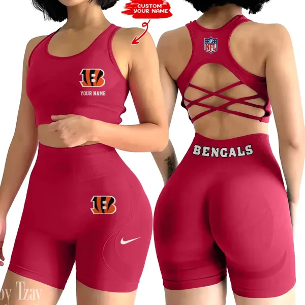 Cincinnati Bengals High-Waist Fitness Set Women's Butt Lifting Yoga Clothes ANZ2PWSYS007 - Image 5