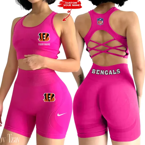 Cincinnati Bengals High-Waist Fitness Set Women's Butt Lifting Yoga Clothes ANZ2PWSYS007 - Image 6