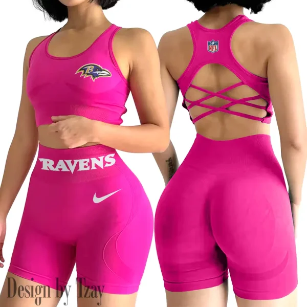 Baltimore Ravens High-Waist Fitness Set Women's Butt Lifting Yoga Clothes ANZ2PWSYS035 - Image 5