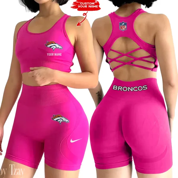 Denver Broncos High-Waist Fitness Set Women's Butt Lifting Yoga Clothes ANZ2PWSYS010 - Image 3