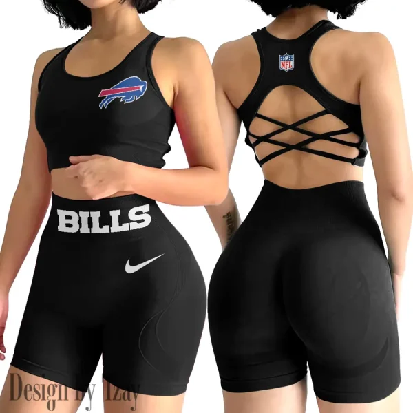 Buffalo Bills High-Waist Fitness Set Women's Butt Lifting Yoga Clothes ANZ2PWSYS036 - Image 3