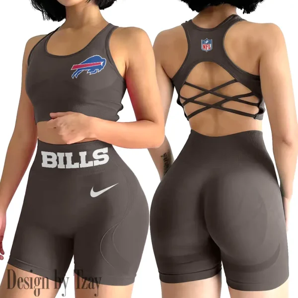 Buffalo Bills High-Waist Fitness Set Women's Butt Lifting Yoga Clothes ANZ2PWSYS036 - Image 4