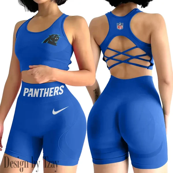 Carolina Panthers High-Waist Fitness Set Women's Butt Lifting Yoga Clothes ANZ2PWSYS037 - Image 5