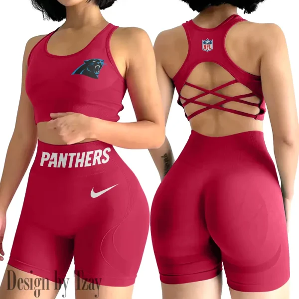 Carolina Panthers High-Waist Fitness Set Women's Butt Lifting Yoga Clothes ANZ2PWSYS037 - Image 6