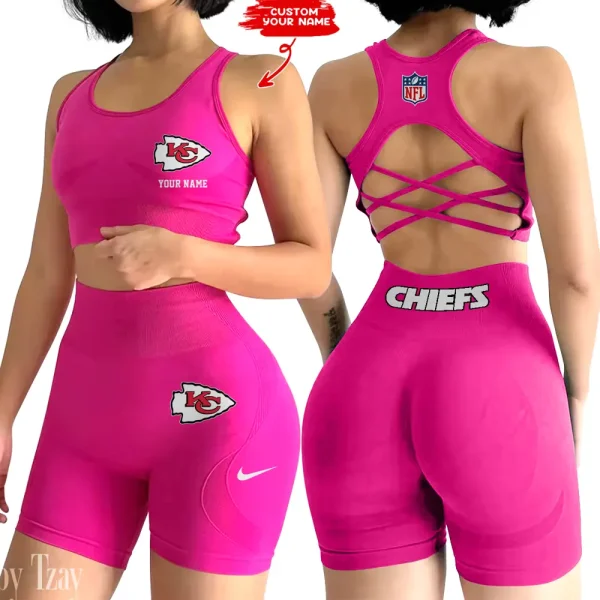 Kansas City Chiefs High-Waist Fitness Set Women's Butt Lifting Yoga Clothes ANZ2PWSYS016 - Image 2