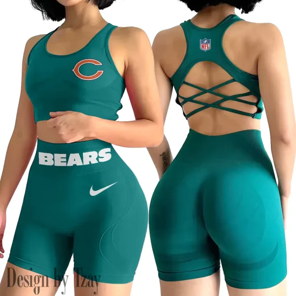 Chicago Bears High-Waist Fitness Set Women's Butt Lifting Yoga Clothes ANZ2PWSYS038 - Image 5