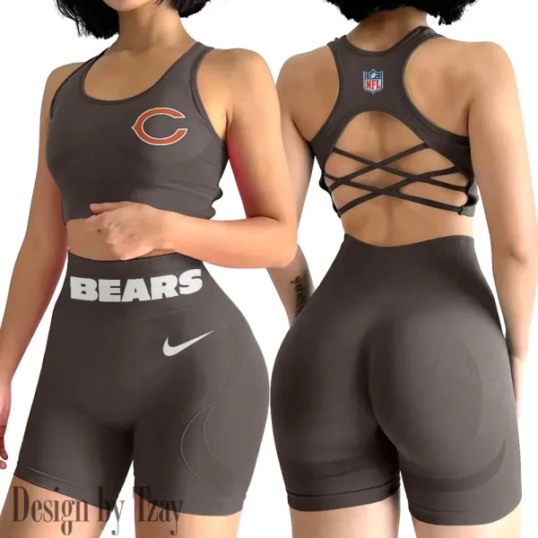 Chicago Bears High-Waist Fitness Set Women's Butt Lifting Yoga Clothes ANZ2PWSYS038 - Image 6