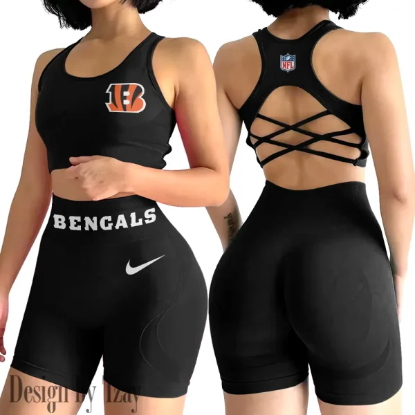 Cincinnati Bengals High-Waist Fitness Set Women's Butt Lifting Yoga Clothes ANZ2PWSYS039