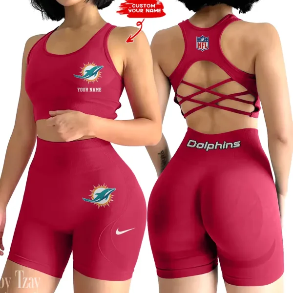 Miami Dolphins High-Waist Fitness Set Women's Butt Lifting Yoga Clothes ANZ2PWSYS020 - Image 5