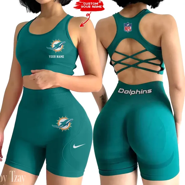 Miami Dolphins High-Waist Fitness Set Women's Butt Lifting Yoga Clothes ANZ2PWSYS020