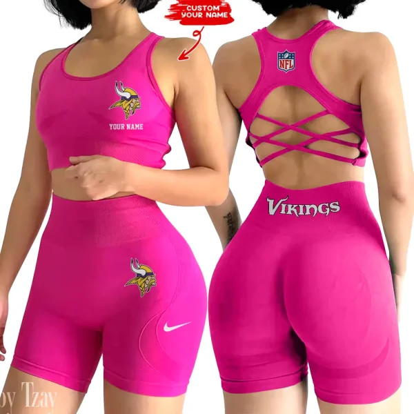 Minnesota Vikings High-Waist Fitness Set Women's Butt Lifting Yoga Clothes ANZ2PWSYS021 - Image 6