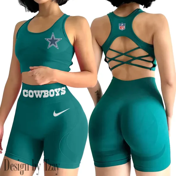 Dallas Cowboys High-Waist Fitness Set Women's Butt Lifting Yoga Clothes ANZ2PWSYS041