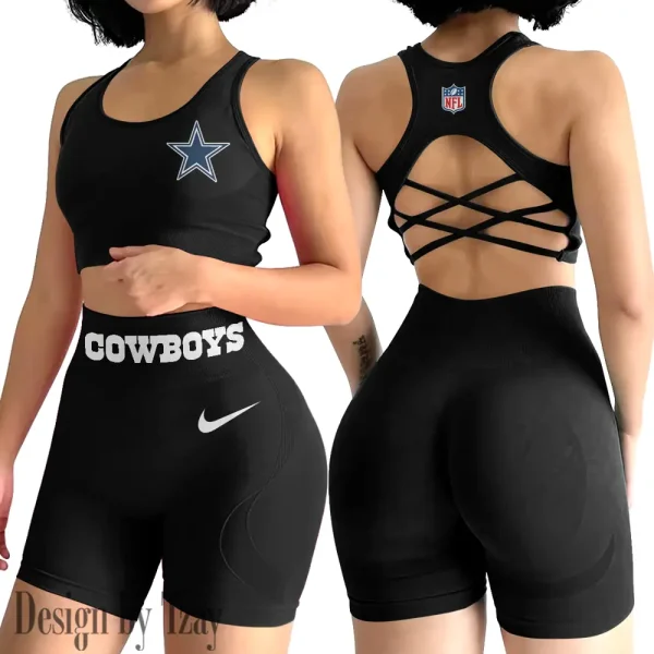 Dallas Cowboys High-Waist Fitness Set Women's Butt Lifting Yoga Clothes ANZ2PWSYS041 - Image 2