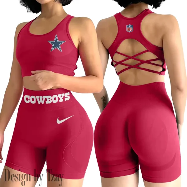 Dallas Cowboys High-Waist Fitness Set Women's Butt Lifting Yoga Clothes ANZ2PWSYS041 - Image 3