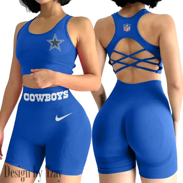 Dallas Cowboys High-Waist Fitness Set Women's Butt Lifting Yoga Clothes ANZ2PWSYS041 - Image 5