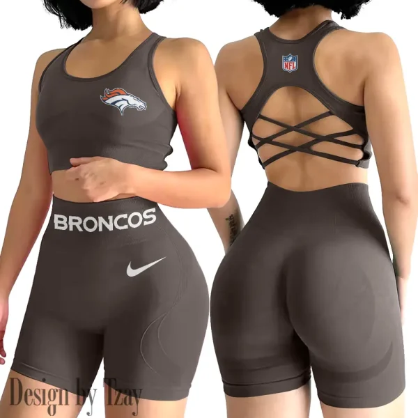 Denver Broncos High-Waist Fitness Set Women's Butt Lifting Yoga Clothes ANZ2PWSYS042 - Image 2
