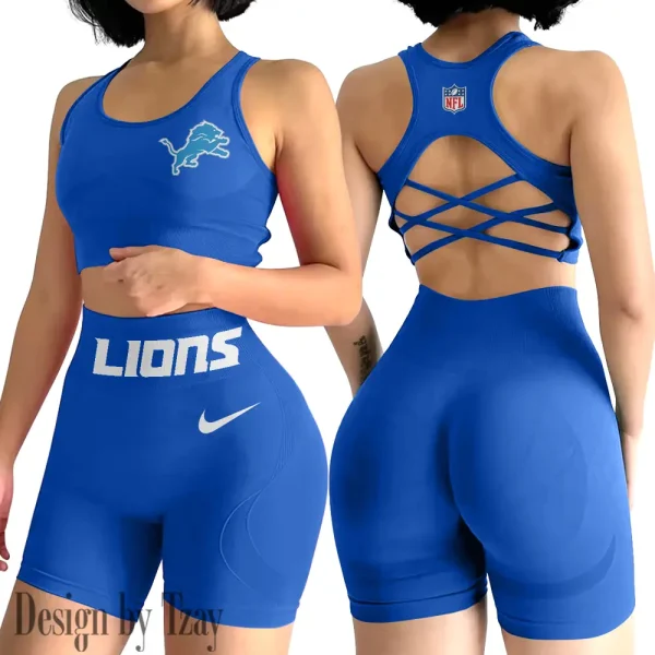 Detroit Lions High-Waist Fitness Set Women's Butt Lifting Yoga Clothes ANZ2PWSYS043 - Image 4
