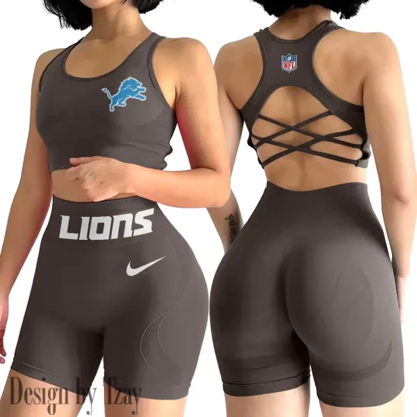 Detroit Lions High-Waist Fitness Set Women's Butt Lifting Yoga Clothes ANZ2PWSYS043 - Image 5