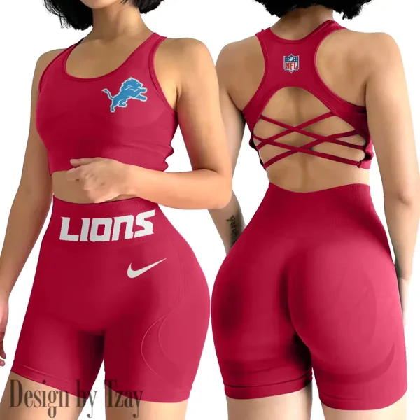 Detroit Lions High-Waist Fitness Set Women's Butt Lifting Yoga Clothes ANZ2PWSYS043 - Image 6