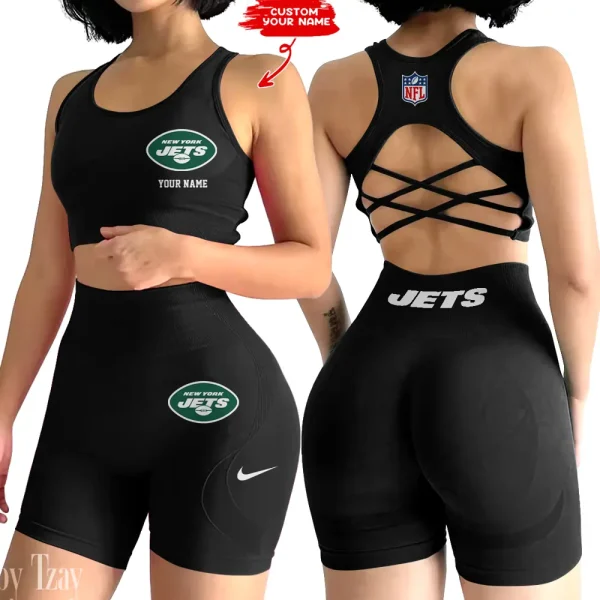 New York Jets High-Waist Fitness Set Women's Butt Lifting Yoga Clothes ANZ2PWSYS025