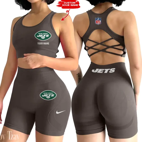 New York Jets High-Waist Fitness Set Women's Butt Lifting Yoga Clothes ANZ2PWSYS025 - Image 2