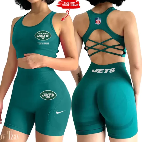 New York Jets High-Waist Fitness Set Women's Butt Lifting Yoga Clothes ANZ2PWSYS025 - Image 3