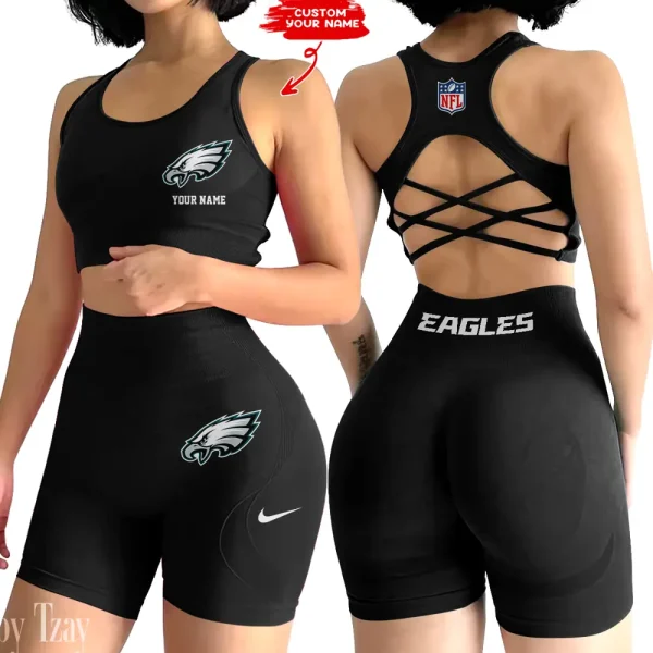 Philadelphia Eagles High-Waist Fitness Set Women's Butt Lifting Yoga Clothes ANZ2PWSYS026 - Image 6