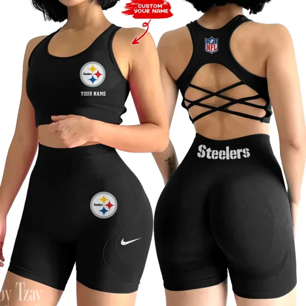 Pittsburgh Steelers High-Waist Fitness Set Women's Butt Lifting Yoga Clothes ANZ2PWSYS027 - Image 2