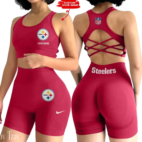 Pittsburgh Steelers High-Waist Fitness Set Women's Butt Lifting Yoga Clothes ANZ2PWSYS027 - Image 4