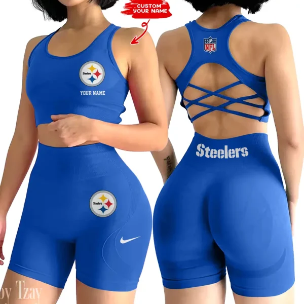 Pittsburgh Steelers High-Waist Fitness Set Women's Butt Lifting Yoga Clothes ANZ2PWSYS027 - Image 5