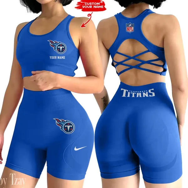 Tennessee Titans High-Waist Fitness Set Women's Butt Lifting Yoga Clothes ANZ2PWSYS031
