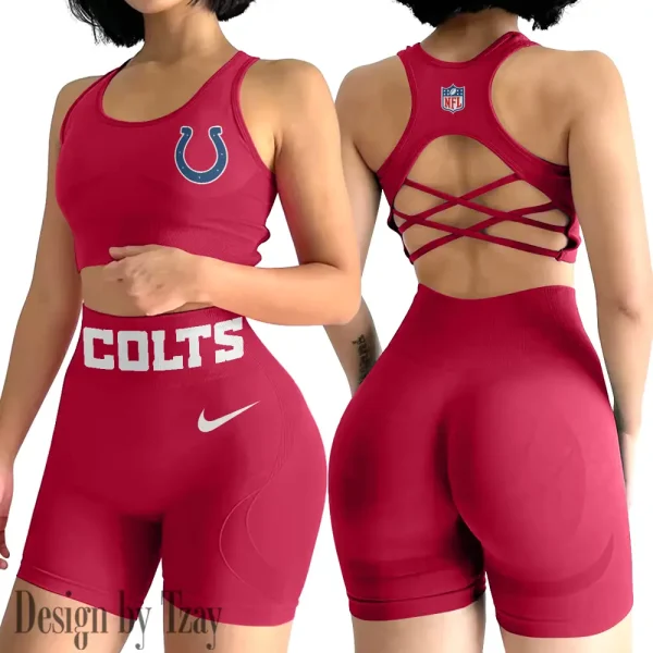 Indianapolis Colts High-Waist Fitness Set Women's Butt Lifting Yoga Clothes ANZ2PWSYS046 - Image 5